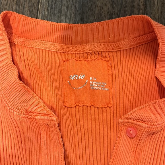 aerie long sleeve ribbed button up - Picture 3 of 4